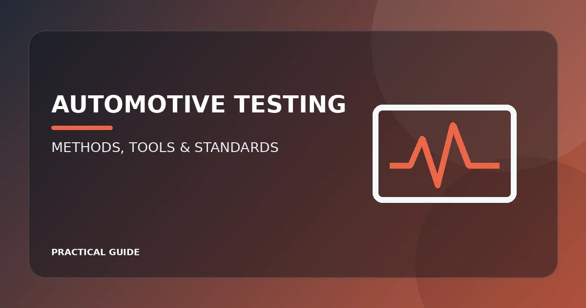 Automotive testing equipment signal and vehicle validation guide